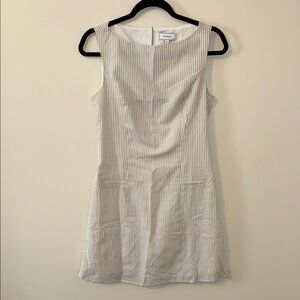 Rihoas Cream Striped Dress